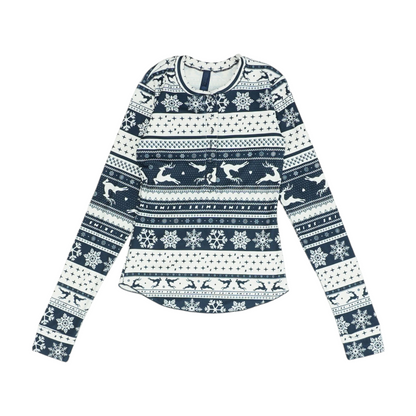 Navy Graphic Pajama Top