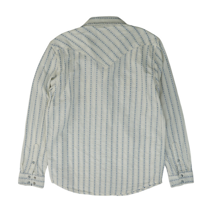 Ivory Striped Long Sleeve Button Down