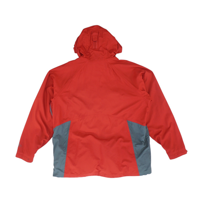 Red Color Block Rain Jacket
