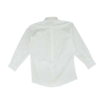 White Solid Long Sleeve Button Down