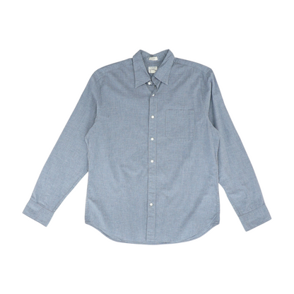 Gray Solid Long Sleeve Button Down