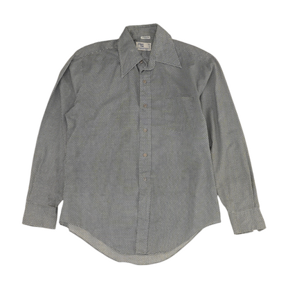 Vintage Gray Abstract Long Sleeve Button Down