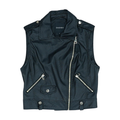 Black Solid Casual Vest