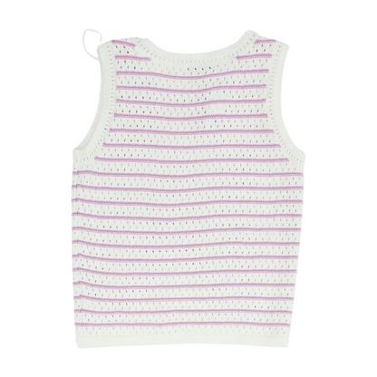 White Striped Pullover Sweater