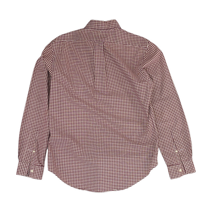 Maroon Check Long Sleeve Button Down