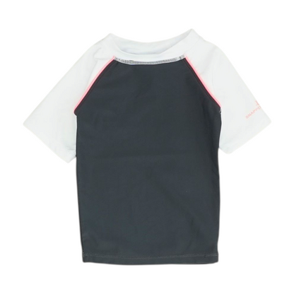 Gray Color Block Swim Top