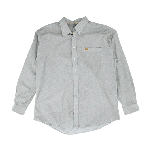 Navy Geometric Long Sleeve Button Down