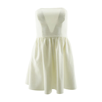 Ivory Solid Mini Dress