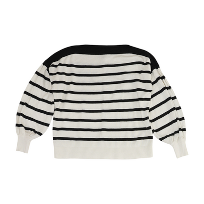 White Striped Pullover Sweater