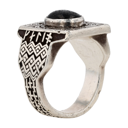 Sterling Silver Black Stone Statement Ring