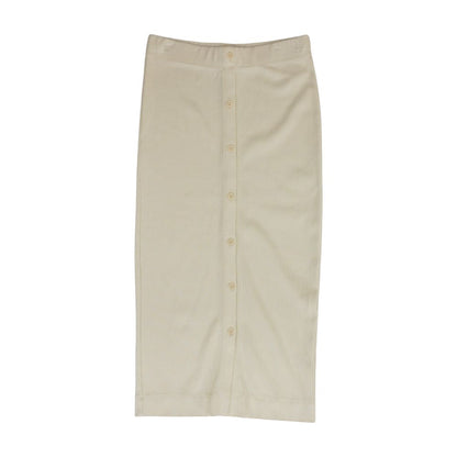 Ivory Solid Midi Skirt
