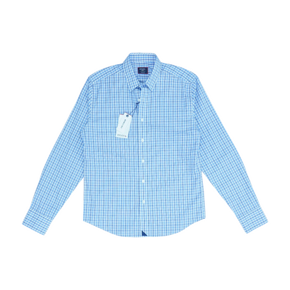 Blue Plaid Long Sleeve Button Down