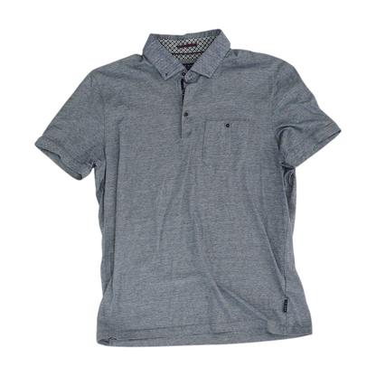 Blue Solid Short Sleeve Polo