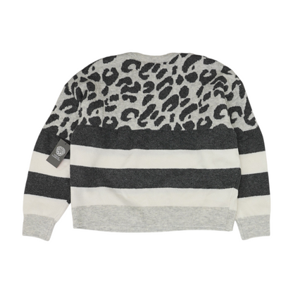 Gray Animal Print Pullover Sweater
