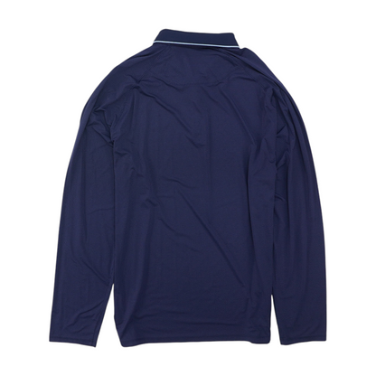Navy Tall Polka Dot Long Sleeve Polo