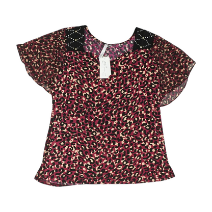Red Plus Animal Print Blouse
