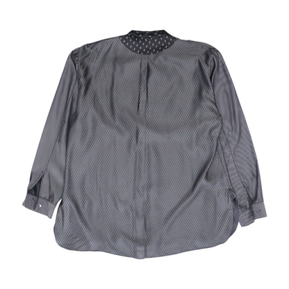 Vintage Black Print Long Sleeve Button Down