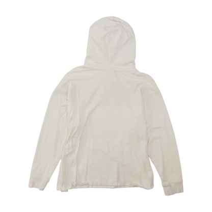 White Solid Hoodie Pullover