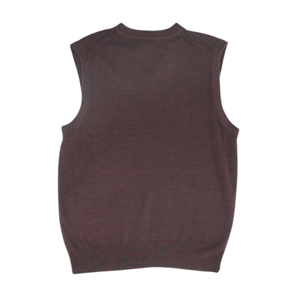 Burgundy Solid Vest Sweater