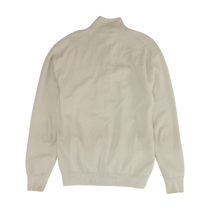 White Solid 1/4 Zip Pullover