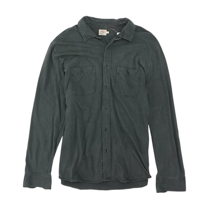 Gray Solid Long Sleeve Button Down