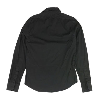 Black Solid Long Sleeve Button Down
