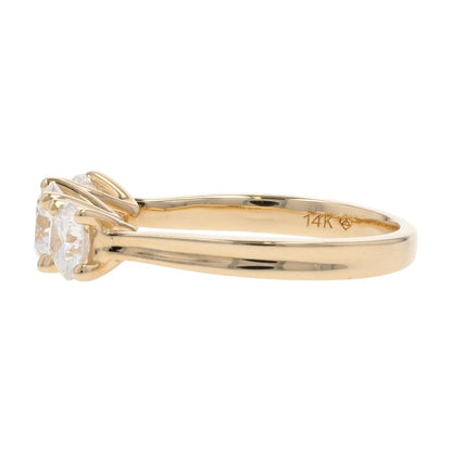 1 1/2 Ct 14K Gold Three Round Lab Grown Diamond Engagement Ring