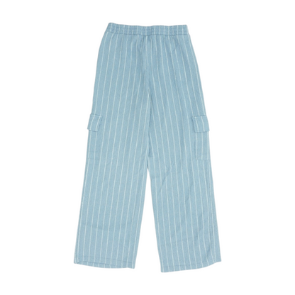 Blue Striped Casual Pants
