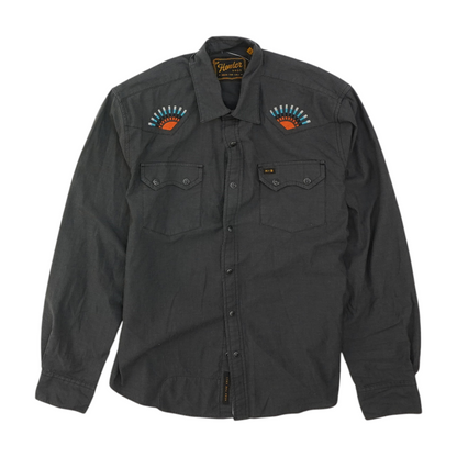 Charcoal Solid Long Sleeve Button Down