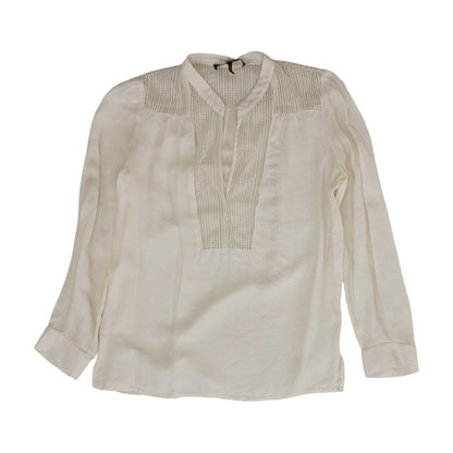 Ivory Solid Long Sleeve Blouse