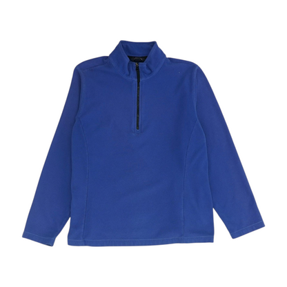 Blue Solid 1/4 Zip Pullover