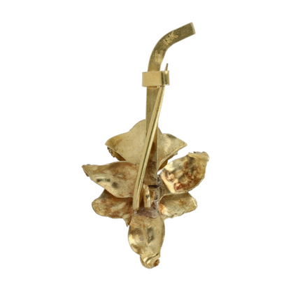 18K Yellow Gold Cultured Pearl Brooch
