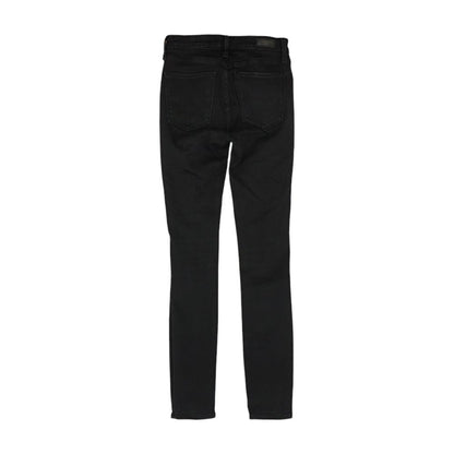 Black Solid High Rise Skinny Leg Jeans