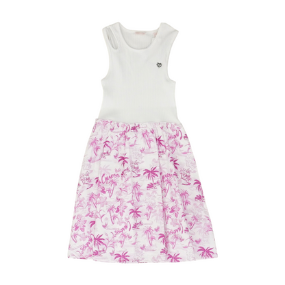 White Color Block Dress