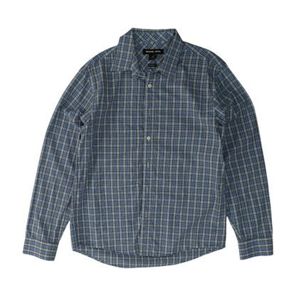 Blue Plaid Long Sleeve Button Down