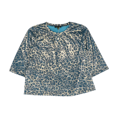 Blue Animal Print Blouse