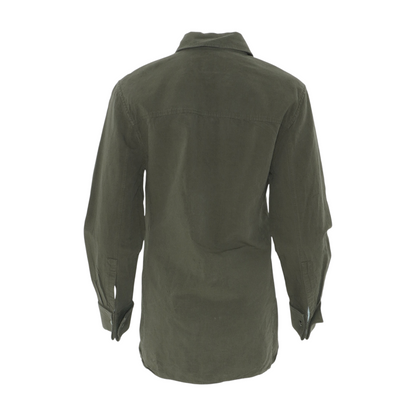 Olive Cassandre Cotton-Linen Overshirt
