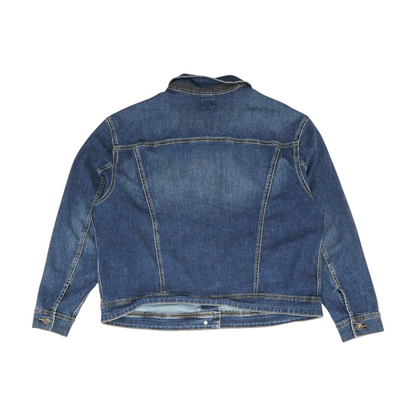 Blue Solid Denim Jacket