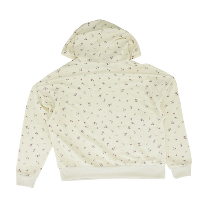 Beige Floral Hoodie Pullover