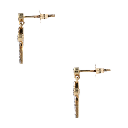10K Yellow Gold Diamond Drop Earrings