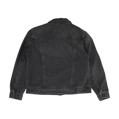 Black Petite Solid Denim Jacket