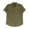 Green Solid Short Sleeve Button Down