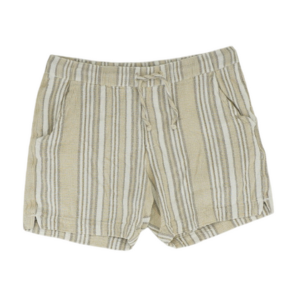 Beige Striped Active Shorts