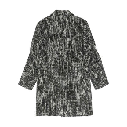 Black Herringbone Coat