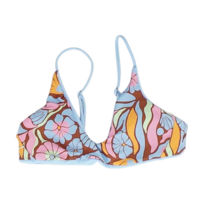 Blue Floral Swim Top