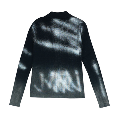 Black Color Block Cardigan Sweater