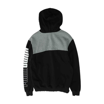 Black Color Block Hoodie Pullover