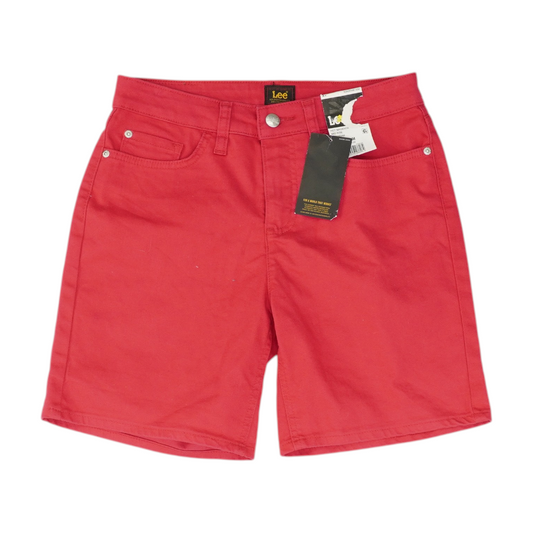 Pink Solid Denim Shorts