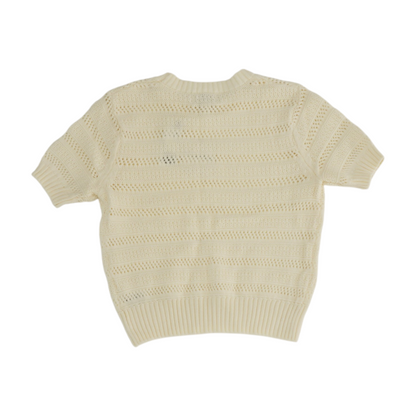 Ivory Striped Pullover Sweater