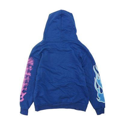 Blue Solid Hoodie Pullover